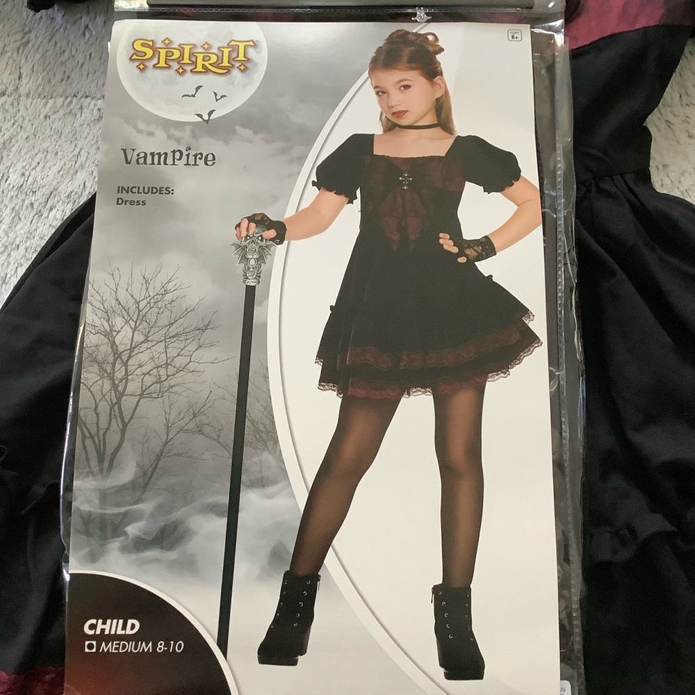 Spirit Vampire Kids Costume - Black and Burgundy